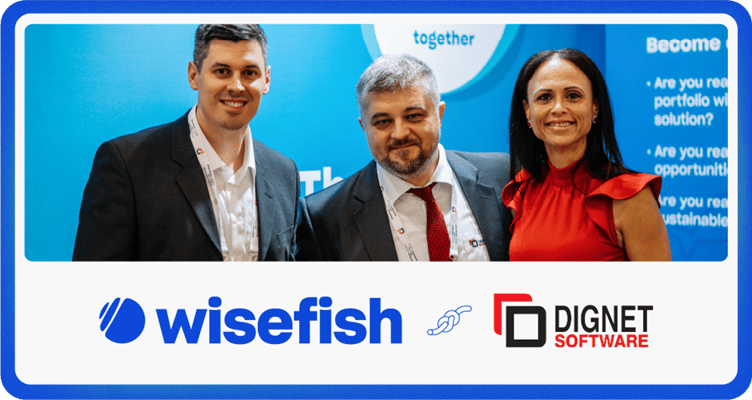 Wisefish and Dignet team members pose together